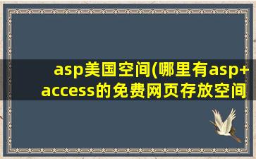 asp美国空间(哪里有asp+access的免费网页存放空间 )